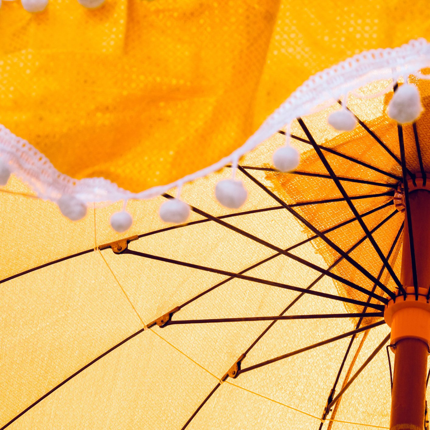 Details of ancient umbrellas used in the ordination ceremony